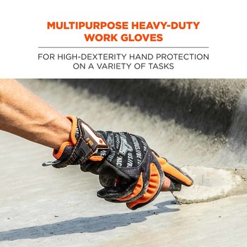Ergodyne ProFlex 812 Negro/Naranja Grande Poliéster Sintético Poliéster Guantes de trabajo - 720476-17174