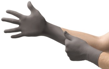 Ansell TouchNTuff GRIP 93-252 Gris antracita Mediano (7.5-8) Nitrilo Guantes de examen desechables - Longitud 9.6 pulg. - 076490-47123
