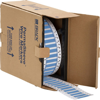 Imágen de Brady Permasleeve Azul Termocontraíble, Autoextinguible Transferencia térmica PS-375-150-BL-S-2 Manga para impresora de transferencia térmica troquelada (Imagen principal del producto)