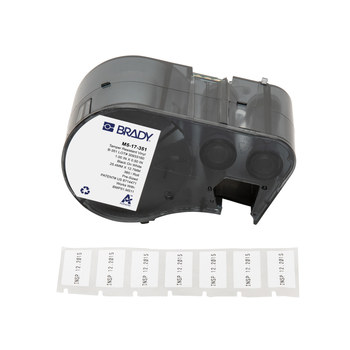 Brady Defender M5-17-351 Etiquetas destructibles a prueba de manipulaciones - 1 pulg. x 0.5 pulg. - Vinilo - Negro sobre blanco - B-351