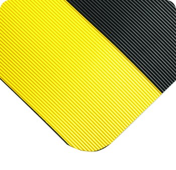 Imágen de Wearwell 720 Negro (bordes amarillos) Nitricell/Vinilo Tapete de trabajo no conductivo (Imagen principal del producto)