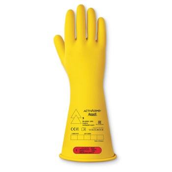 Ansell Marigold Industries Amarillo 9 Látex Caucho natural Caucho natural Guantes de mecánico - Longitud 14 pulg. - 076490-13755