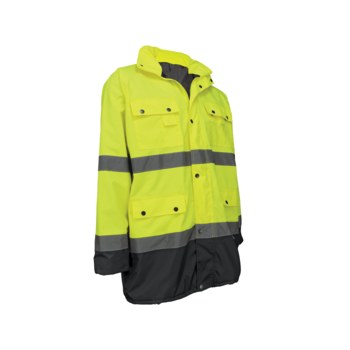 Global Glove Frogwear GLO-P1 Chaqueta para condiciones frías GLO-P1/3XL - tamaño 3XL - Poliéster - Negro/Amarillo - glo-p1 3xl