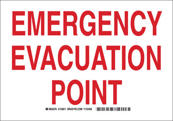 Imágen de Brady B-401 Poliesterino de alto impacto Rectángulo Verde Inglés Cartel de ruta de evacuación 123810 (Imagen principal del producto)