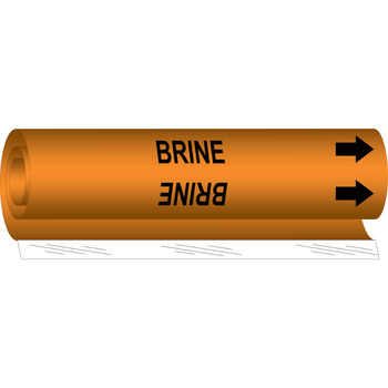 Imágen de Brady Negro sobre naranja Poliéster Alta visibilidad 5802-O Marcador de tubería de envoltura (Imagen principal del producto)