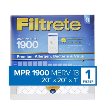 3M Filtrete Alérgenos, bacterias y virus de primera calidad 20 pulg. x 20 pulg. x 1 pulg. S-UA02-4 MERV 13, 1900 MPR Filtro de aire - 08234
