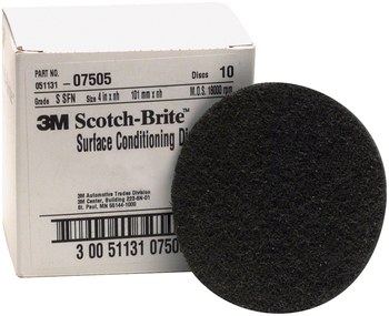 3M Scotch-Brite No tejido Carburo de silicio Gris Disco de velcro - Carburo de silicio - 4 pulg. - Súper fino - 07505