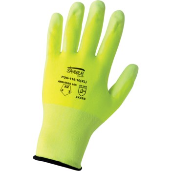 Global Glove Samurai PUG-118 Lima de alta vis. Grande HDPE Guante resistente a cortes - pug-118 lg