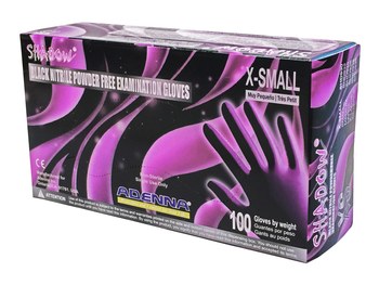 Adenna Shadow Negro Extrapequeño Nitrilo Guantes desechables - Grado Examen médico - nutrend shd930