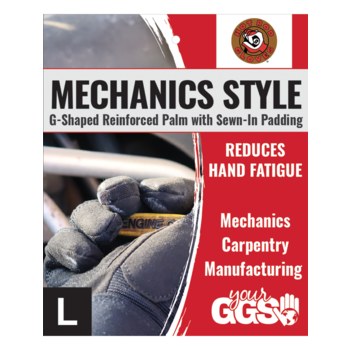 Global Glove Hot Rod h9000 Negro Grande Cuero Sintético Cuero Guantes de trabajo - hr9000 lg