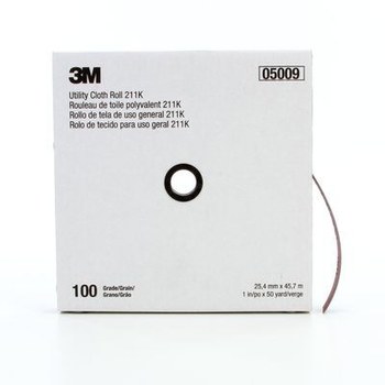 3M Rollo 05009 - 1 pulg. x 50 yd - Óxido de aluminio - 100 - Fina