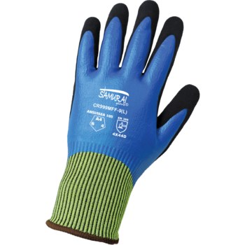 Global Glove Samurai CR999MFF Negro/Azul Grande HDPE Guante resistente a cortes - cr999mff lg