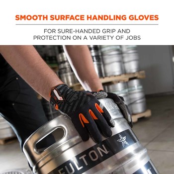 Ergodyne ProFlex 821 Negro/Naranja Grande Malla de poliéster Malla de poliéster Guantes de trabajo - 720476-17234