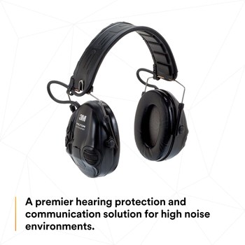 3M Peltor Tactical Sport MT16H210F-479-SV Negro Audífonos para escuchar solamente - Batería Accionado - 20 dB NRR - 318640-04528