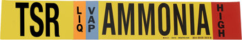 Imágen de Brady Negro/Naranja/Rojo/Blanco sobre amarillo Vinilo 90418 Marcador de tubería autoadhesivo (Imagen principal del producto)