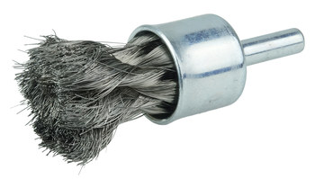 Weiler Acero inoxidable Cepillo de copa - Accesorio Vástago sin rosca - Diámetro 1/2 pulg. - Diámetro de la cerda 0.010 pulg. - 10216