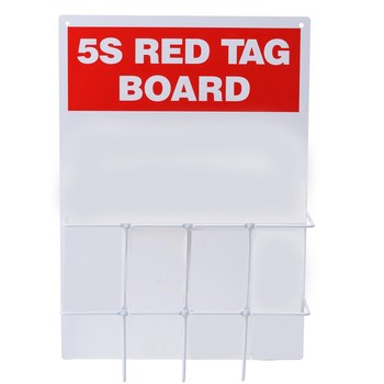 Imágen de Brady Rectángulo Blanco Inglés Cartel de tablero de etiqueta roja 122051 (Imagen principal del producto)