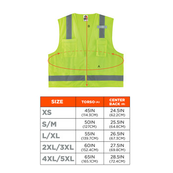 Ergodyne Glowear 8249Z Chaleco de alta visibilidad 24025 - tamaño Grande/XG - Poliéster - Lima de alta visibilidad - ANSI clase 2