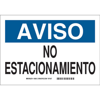 Imágen de Brady B-120 Poliéster reforzado con fibra de vidrio Español Cartel de información, restricción y permiso de estacionamiento 39910 (Imagen principal del producto)
