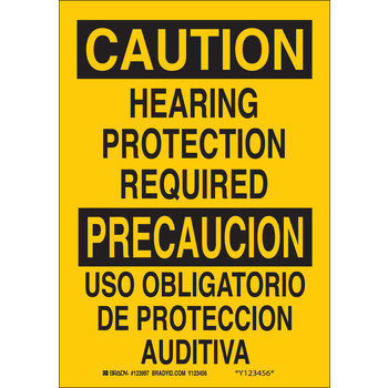 Imágen de Brady B-120 Poliéster reforzado con fibra de vidrio Rectángulo Amarillo Inglés/Español Cartel de PPE 122781 (Imagen principal del producto)