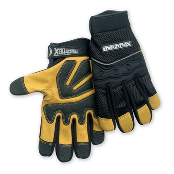 Imágen de Chicago Protective Apparel Mechflex Negro/Tostado Grande Cuero Grano Cuero Guantes de mecánico (Imagen principal del producto)