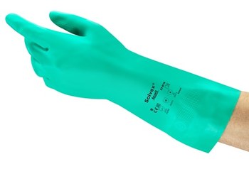 Ansell AlphaTec Solvex 37-676 Verde 9 Nitrilo No compatible Guantes resistentes a productos químicos - Longitud 13 pulg. - 076490-17723