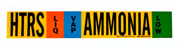 Imágen de Brady Negro/Azul/Verde/Blanco sobre amarillo Vinilo 90450 Marcador de tubería autoadhesivo (Imagen principal del producto)