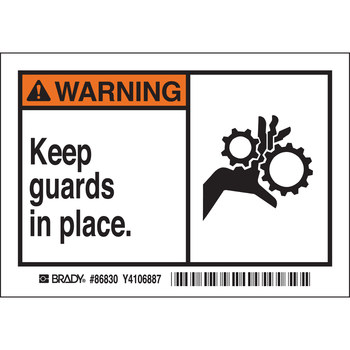 Imágen de Brady Negro/Naranja sobre blanco Laminado Poliéster 86830 Etiqueta de seguridad del equipo (Imagen principal del producto)