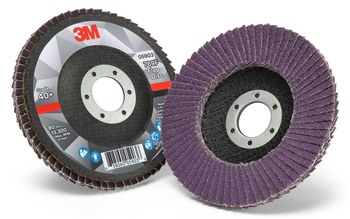 3M 769F Tipo 27 Recubierto Óxido de aluminio cerámico Disco de Aletas - Diámetro 4 1/2 pulg. - Agujero Central 7/8 pulg. - 05903
