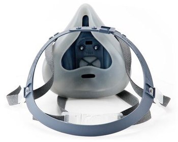 3M 7500 Series 7501 Respirador de careta de media máscara 37081 - tamaño Pequeño - Azul - Silicón - 4 puntos suspensión