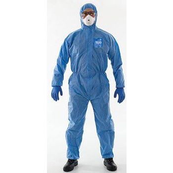 Ansell Microchem AlphaTec 68-1500 PLUS Overol resistente al fuego WH15-S-92-107-04 - tamaño Grande - Azul - 17784