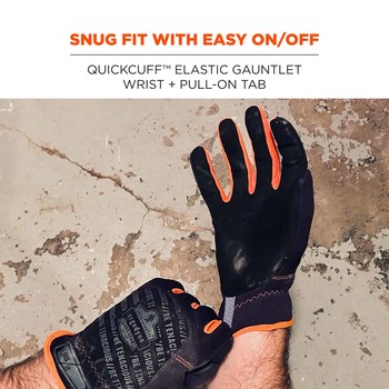 Ergodyne ProFlex QuickCuff 815 Negro/Naranja Grande Malla de poliéster Malla de poliéster Guantes de trabajo - 720476-17204
