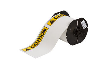 Brady ToughWash B30C-25-854-ANSICA Rollo de etiquetas para impresora - 4 pulg. x 6.25 pulg. - Poliéster - Blanco, Texto negro/amarillo - B-854