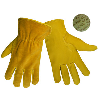 Imágen de Global Glove 3200DSB Amarillo Grande Cuero Dividir Gamuza Cuero Guante para conductor (Imagen principal del producto)