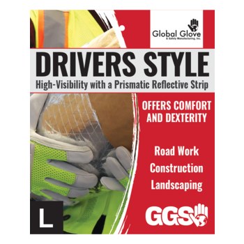 Global Glove 3100GHV Amarillo/verde reflectante Grande Cuero Piel de cabra Cuero Guante para conductor - 3100ghv lg