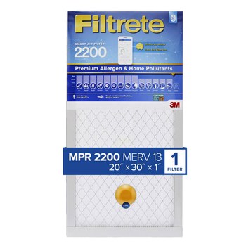 3M Filtrete Alérgenos y contaminantes domésticos de primera calidad 20 pulg. x 30 pulg. x 1 pulg. S-EA22-4 MERV 13, 2200 MPR Filtro de aire - 08231
