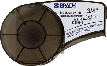 Brady 21-750-403M Cartucho de etiquetas para impresora - 0.75 pulg. x 21 pies - Papel - Blanco - B-403