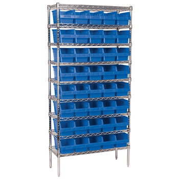 Imagen de Akro-mils AWS143630090 Shelfmax 2000 lb Ajustable Azul Cromo Acero Abierto Ajustable Sistema de estantería fijo (Imagen principal del producto)