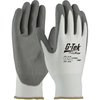 PIP G-Tek PolyKor 16-D622 Blanco/gris Grande HPPE Guantes resistentes a cortes - Longitud 9.6 pulg. - 616314-16870