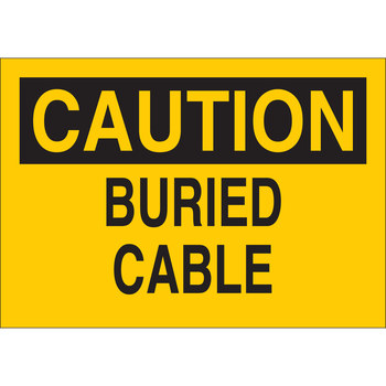 Imágen de Brady B-555 Aluminio Rectángulo Amarillo Inglés Cartel de cable o línea enterrada 43083 (Imagen principal del producto)