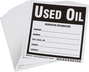 Imágen de Brady Negro sobre blanco Cuadrado Vinilo 121432 Etiqueta de residuos (Imagen principal del producto)