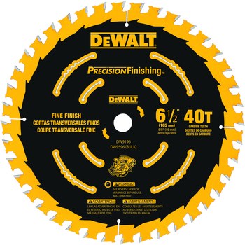 Imágen de Hoja de sierra circular Precision Framing DW9196 de Carburo de tungsteno por 6 1/2 pulg. de DEWALT (Imagen principal del producto)