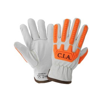Global Glove Blanco Pequeño Cuero Grano Piel de cabra Guantes multiriesgo - Pulgar montado - 810033-29658