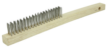 Weiler Vortec Pro Acero inoxidable Cepillo de alambre de mano - 1.75 pulg. ancho x 12.95 pulg longitud - Diámetro de la cerda 0.012 pulg. - 25154