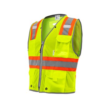 Global Glove FrogWear GLO-067 Chaleco de alta visibilidad GLO-067-LG - tamaño Grande - Poliéster - Amarillo/verde reflectante - ANSI clase 2 - glo-067 lg