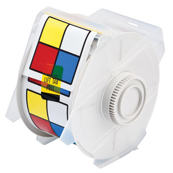 Imágen de Brady Azul/Rojo/Amarillo sobre blanco Cuadrado Laminado Vinilo 115773 Etiqueta de derecho a saber (Imagen principal del producto)