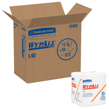 Kimberly-Clark Wypall L40 Limpiador 05600, DRC, - 12 pulg. x 12.5 pulg. - Blanco