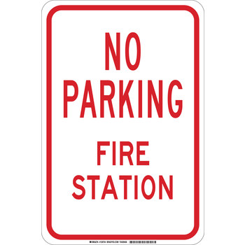 Imágen de Brady B-555 Aluminio Rectángulo Blanco Inglés Cartel de información, restricción y permiso de estacionamiento 129732 (Imagen principal del producto)