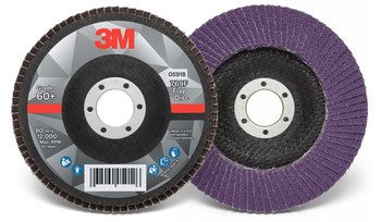 3M 769F Tipo 27 Recubierto Óxido de aluminio cerámico Disco de Aletas - Diámetro 5 pulg. - Agujero Central 7/8 pulg. - 05918