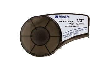 Imágen de Brady Negro sobre blanco Vinilo Transferencia térmica M21-500-595-WT Cartucho de etiquetas para impresora de transferencia térmica continua (Imagen principal del producto)